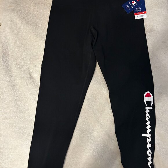 Champion Authentic Black/White Script Logo 7/8 Leggings Size 2X - Picture 1 of 7